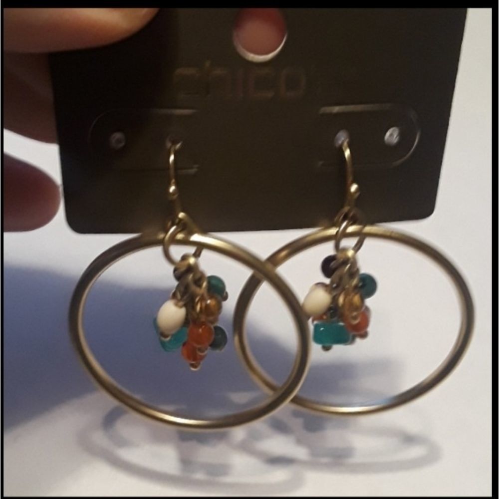 Sleek Multi-Color Cluster Hoop Earrings - Picture 6 of 9